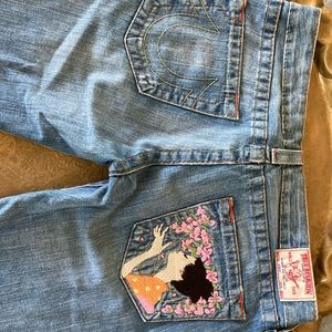True Religion Cropped Flare Jeans Size 31